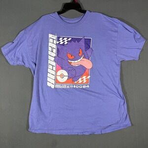 Pokemon T-Shirt Unisex XXL Purple Gengar Ghost Type #0094 Graphic Tee Cotton
